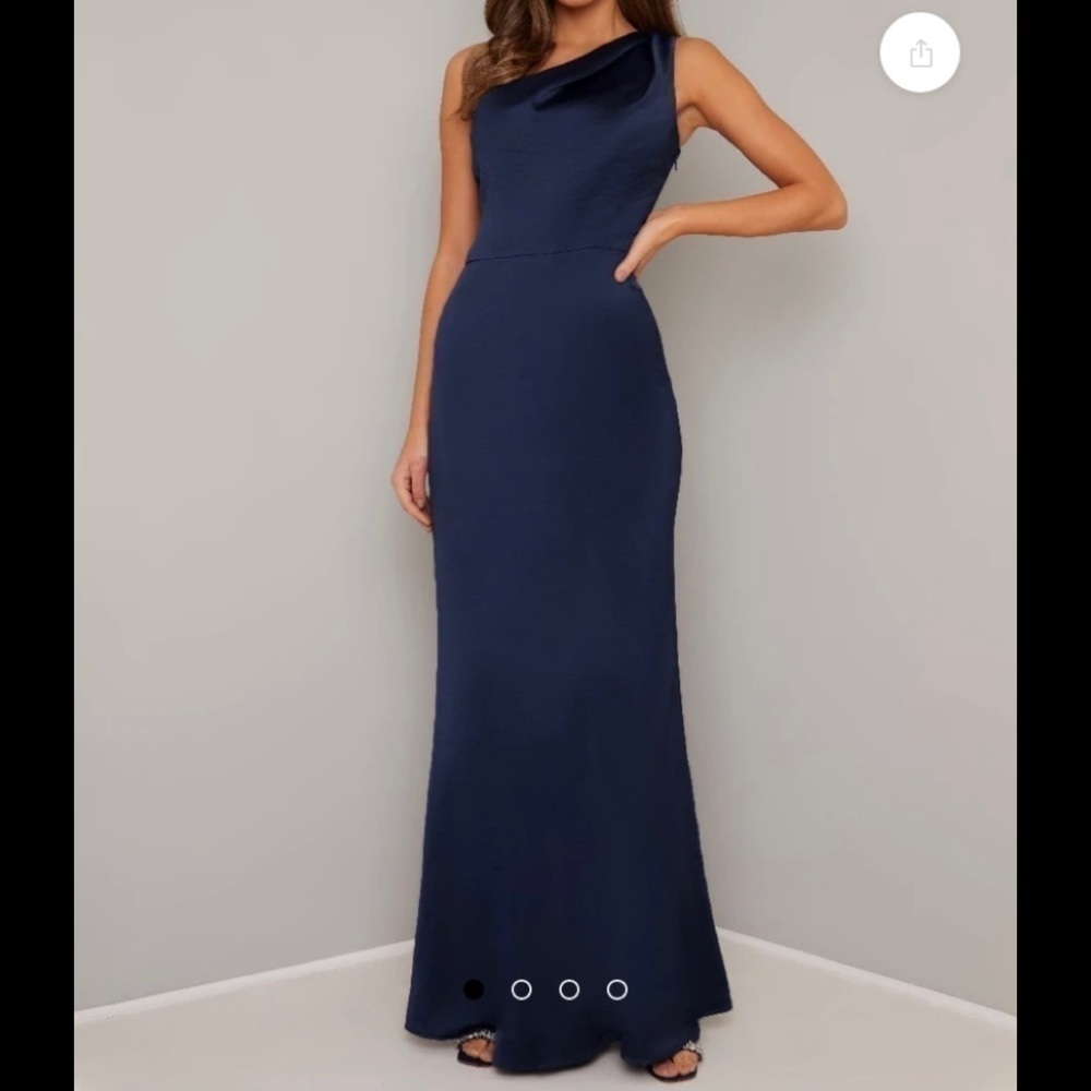 Chi chi London One Shoulder Fitted Silky Maxi Dress size 4